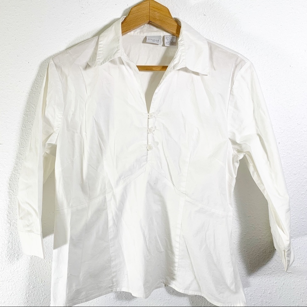 Lee Jeans Rivited White Cotton Blouse